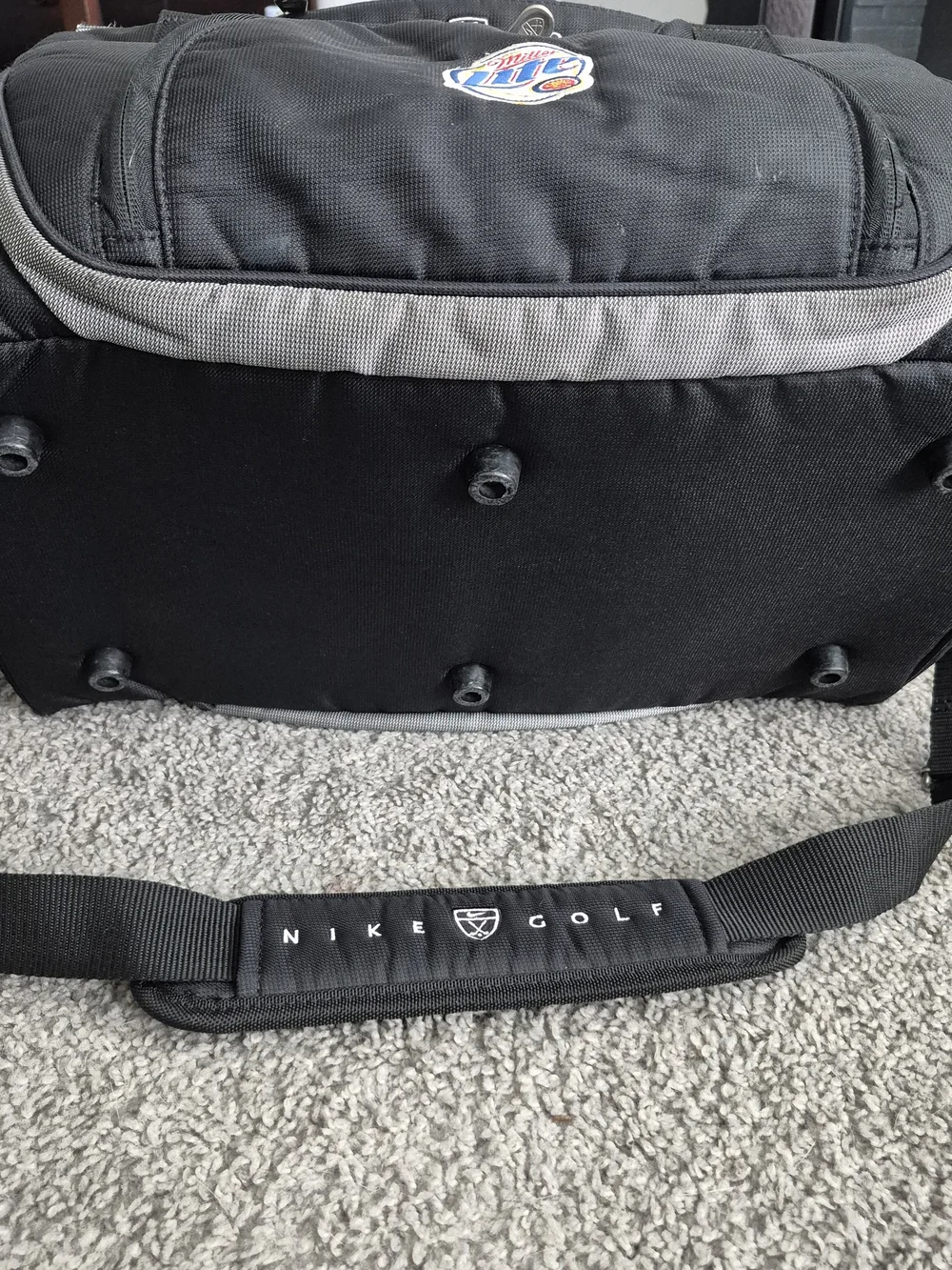 Nike Golf Miller Lite Vintage Duffle Bag Black Travel Gym Luggage Shoulder Strap